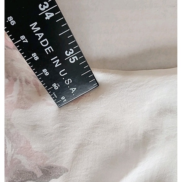 VTG Womens Silk Top S Pastel Pink Floral Bell Sleeve Lined Fairy Soft Cottage - Picture 12 of 12